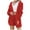 Red, variant on 3 Piece Outfit Pajamas for Women Soft Fuzzy Sherpa Hooded Cardigan Coat Sleeveless Crop Tops and Shorts Nightwear Set