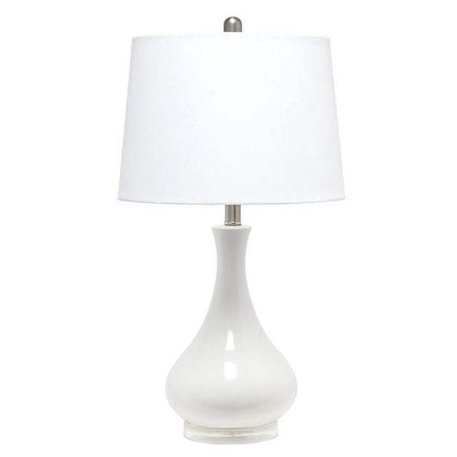 Lalia Home LHT-4005-WH Droplet Table Lamp with Fabric Shade, White