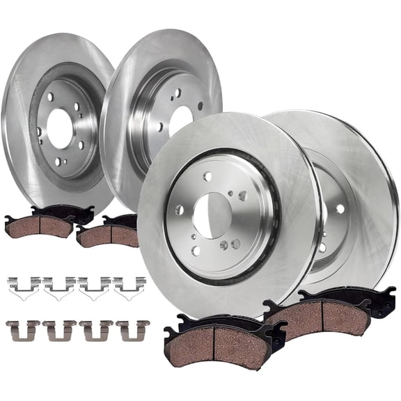 Detroit Axle - 8pc Brake Kit for 2018 2019 2020 2021 2022 2023 Honda Odyssey, Disc Brake Rotors Ceramic Brake Pads: 12.60" Front and 12.99" Rear Rotor