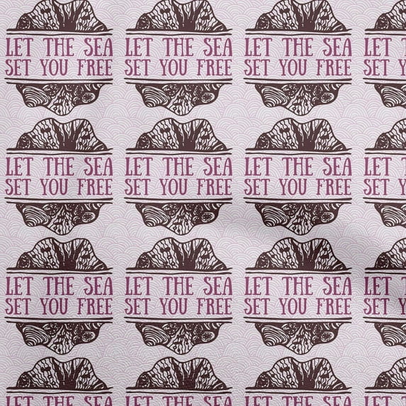 oneOone Polyester Spandex Purple Fabric Ocean Text With Texture Craft Projects Decor Fabric Printed By The Yard 56 Inch Wide