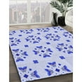 thumbnail image 3 of Ahgly Company Machine Washable Indoor Rectangle Transitional Heavenly Blue Area Rugs, 6' x 9', 3 of 7