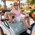 thumbnail image 3 of Golf Cart Seat Covers for 2 Seater,Blue Coastal Microfiber Cart Seat Towel Blanket,Nautical Beach Summer Sea Starfish Coral Absorbent Breathable Non Slip Bench Seats Protector for Golf Course 51"x31", 3 of 9