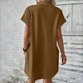 thumbnail image 7 of Zekutng Casual Dresses for Women Summer Solid Color Pocket Short Sleeve Round-Neck Dress,Sizes S-2XL, 7 of 7