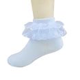 thumbnail image 5 of Kawell 5 Pairs Toddler Baby Girls Ruffle Lace Socks Cotton Frilly Ankle Soft Dress Kids Princess Socks 2-15T, 5 of 7