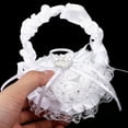thumbnail image 6 of HOMEMAXS Heart Shaped Lace Wedding Ring Pillow with Handle Engagement Ring Box Holder 2pcs, 6 of 9