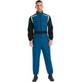 thumbnail image 1 of iiniim Mens Racing Driver Fireman Cosplay Jumpsuit Long Sleeve Front Zip Pockets Halloween Party Outfit Navy Blue 3XL, 1 of 4