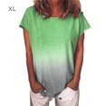 thumbnail image 1 of Minnieouse Camiseta de manga corta para mujer, cuello redondo, camiseta informal con degradado, verde, XL Prendas para la parte del cuerpo Verde SG Minnieouse AP001594-04, 1 of 5