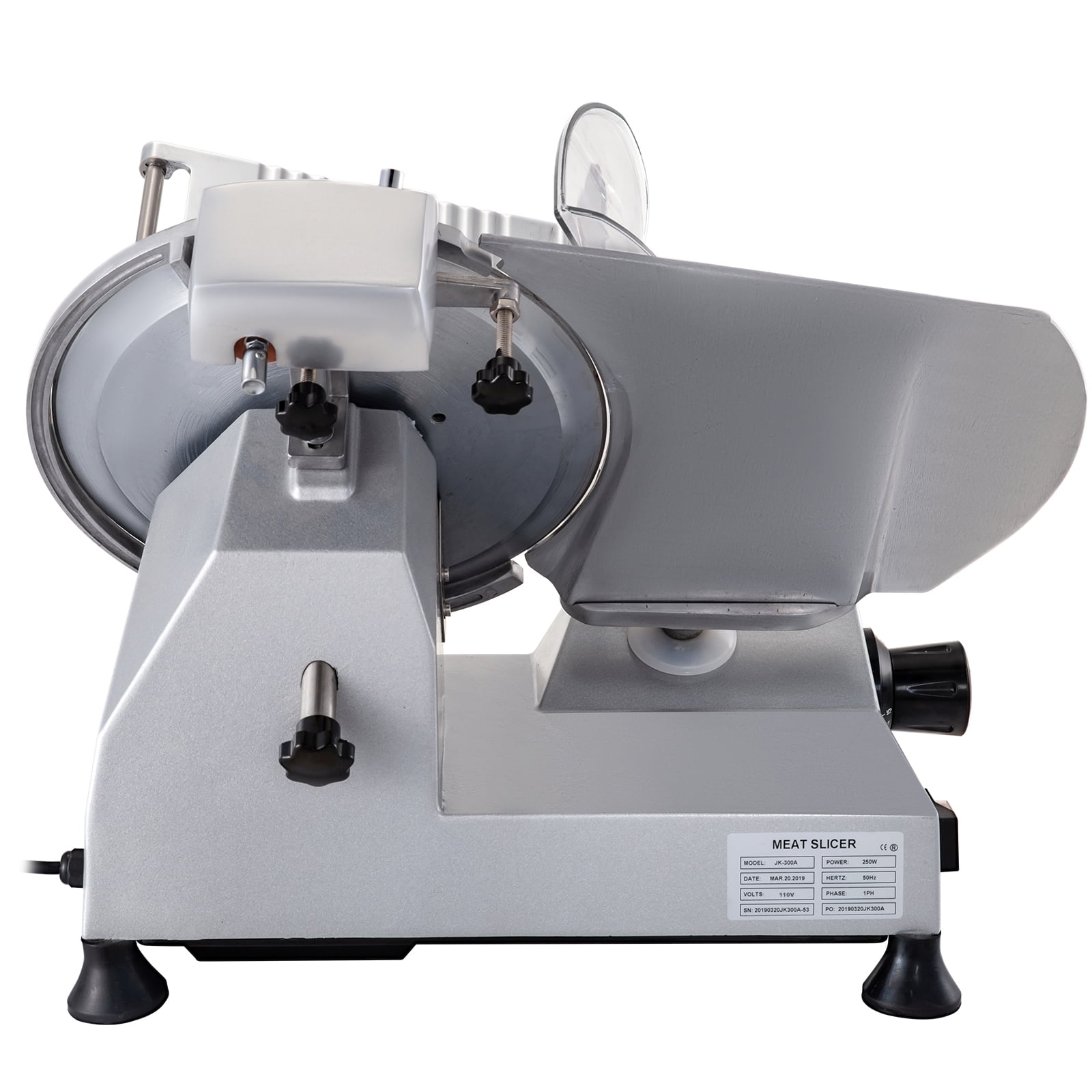 VEVORbrand Commercial Meat Slicer 12 inch,Electric Food Cutter Semi-Auto 320W Premium Stainless Steel Adjustable Thickness for Cheese Veggies Ham Fruit, Sliver