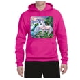 thumbnail image 2 of Unicorn Fanstasy Island Castle Animal Lover Unisex Graphic Hoodie Sweatshirt, Fuschia, X-Large, 2 of 3