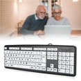 thumbnail image 4 of Computer Large Print Wired Keyboard with 104 Keys Cable Fluent Typing Lightweight USB Keyboards Cable Input Equipment Keypad Elderly Weak Sight, 4 of 8