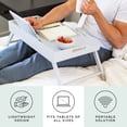 thumbnail image 2 of Rossie Home Wood Bed Tray / Lap Desk with Phone Holder, Large, Gray, 2 of 6