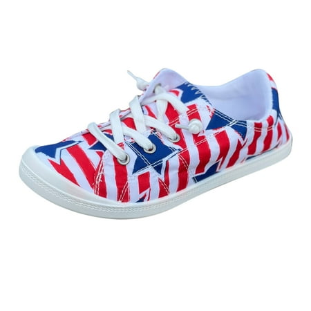 

Sneakers for Women Ladies Color Soft Sole Massage Flat Sneakers Fashion Casual Lace Up Casual Shoes Soft Sole Sneakers Womens Sneakers Cotton Red 40