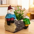 thumbnail image 3 of Garden Succulent Plants Resin Flowerpot Cute Gnome Sculpture, 3 of 9