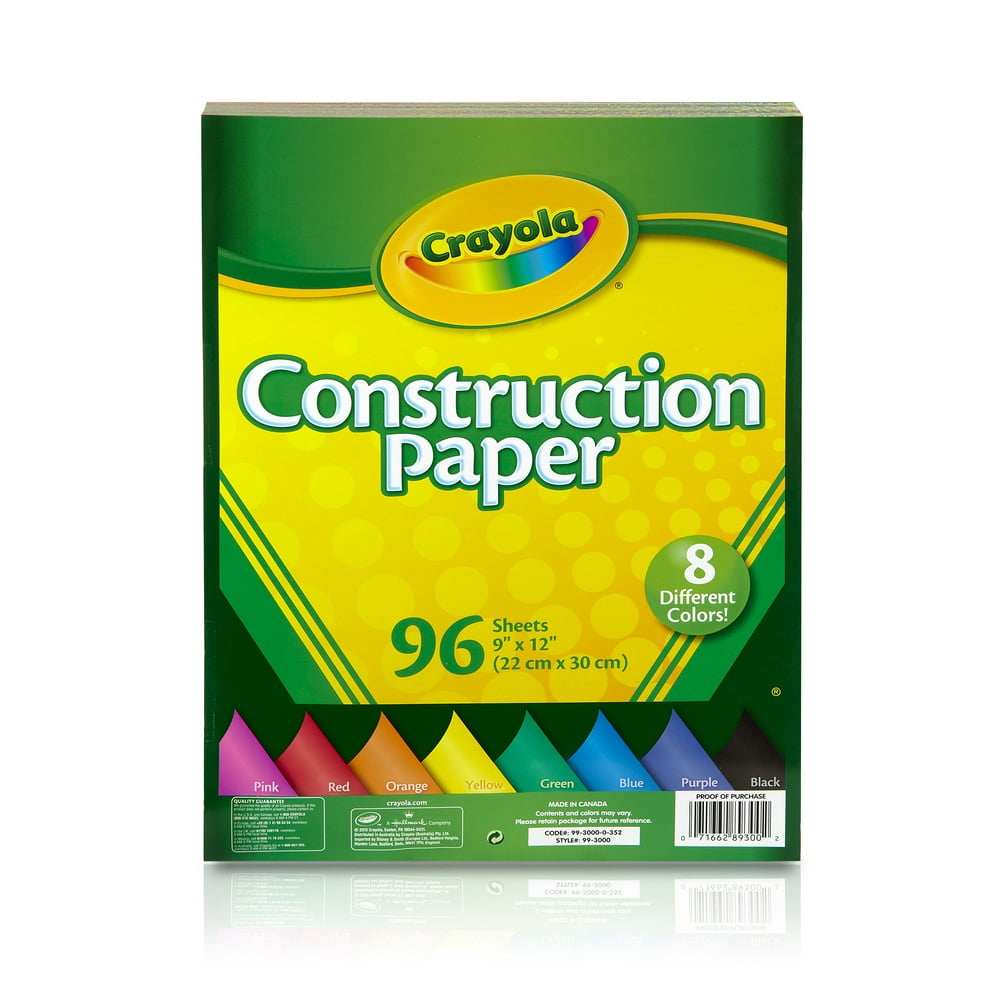 Crayola Construction Paper in 8 Assorted Colors, Beginner Child, 96