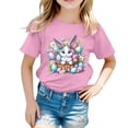 thumbnail image 1 of XDZJLR T-Shirts Filles Enfants Graphiques de Pâques Coupe Ample Décontractée Manches Courtes Col Rond pour Garçons 1-2 Ans, 1 of 4