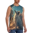 thumbnail image 2 of Kdxio Starry Sky Cloud Wolf for Men's Muscle T-shirt,Sleeveless for Workout Running Athletic Gym Lounge Casual, 2 of 5