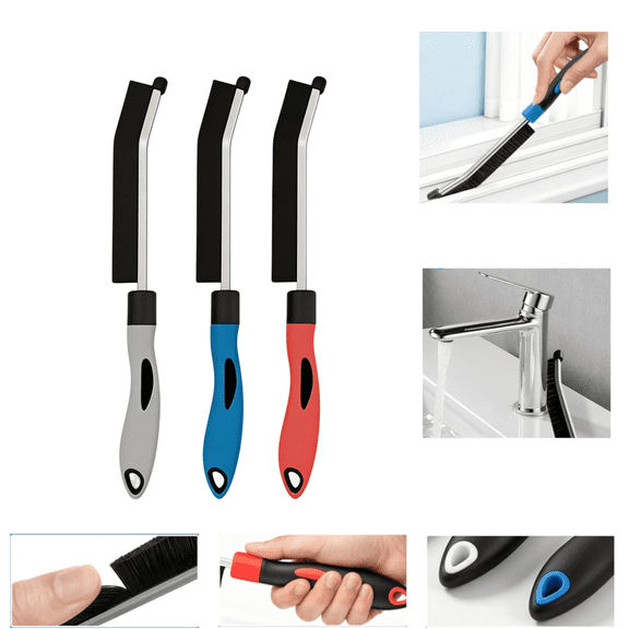 3 Colors Crevice Cleaning Brush Set, Bristle Cleaning Brush, Gift for Her, Bathroom Kitchen Window Track Tile Shower Door Gap Corner Sink Faucet Floor Detail Cleaner Tool Daily Home Use