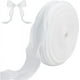 thumbnail image 1 of Cinta de gasa con alambre blanca de 50 yardas y 1-3/5 pulgadas, tul transparente, rollo sólido, cinta de organza tejida con alambre, 1 of 9