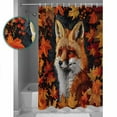 thumbnail image 4 of Fall Orange Maple Leaves Waterproof Fabric Shower Curtain, Autumn Forest Animal Fox Shower Curtain for Bathroom Curtains Bathtubs Hotel Washable Shower Curtains with 12 Hooks Standard 72x72, 4 of 6