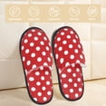 thumbnail image 2 of Fotbe Red Polka Dot Pantuflas Peludas para Mujer con Estampado, Zapatillas de Peluche, Zapatos de Invierno para Casa, Uso Interior y Exterior-Medium, 2 of 8