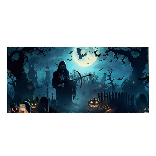 Halloween Garage Door Decoration Banner Halloween Garage Wall Decoration Suitable For Outdoor Home Courtyard Decoration Parties Halloween Banner for Fireplace Outdoor Banner Post Set Table Runners for