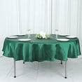 thumbnail image 4 of BalsaCircle 90" Hunter Green Round Satin Tablecloth Table Covers Reception Table Linens, 4 of 8