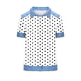 thumbnail image 4 of jobturf Womens Tops Trendy Color Block Polka Dots T Shirts Casual Loose Breathable Basic Tees Beach Vacation Summer Blouses S-XXXL, 4 of 5
