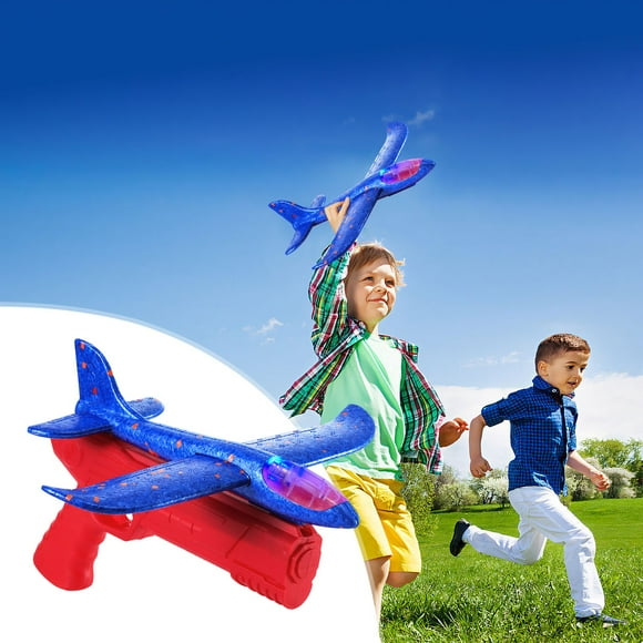 Danhjin l'Avion Lancé Planant Lumière Émettant de la Mousse Avion à Lancer à la Main Jouets Planants
