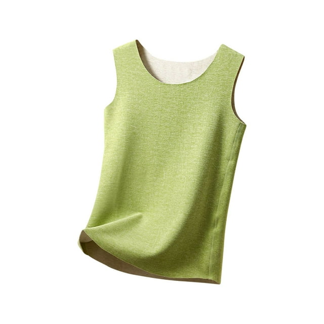 Lovzfmll Camisole Thermique pour Femme en Velours Allemand Double Face, Col Rond Sans Manches avec Tissu Mat Doux pour la Peau pour l'Hiver