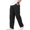 thumbnail image 5 of Yaoyar Men's Casual Linen Pants Elastic Waist Drawstring Yoga Beach Pants Lightweight Loose Fit Trousers with Pockets, 5 of 5