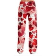 thumbnail image 4 of Hearthz Valentines Day Pajama Pants Women Love Heart Print Woman Pajama Pants Drawstring Wide Leg Women Lounge Pants, 4 of 5
