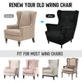 thumbnail image 5 of SHANNA Stretch Wingback Chair Covers, Velvet Wing Chair Slipcover Soft Furniture Covers For Living Room Bedroom Hotel (Black), 5 of 11