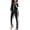 Black, variant on Womens 2 Piece Outfit Cold Shoulder Zipper up Long Sleeve Jacket and Pants Set Joggers Tracksuits