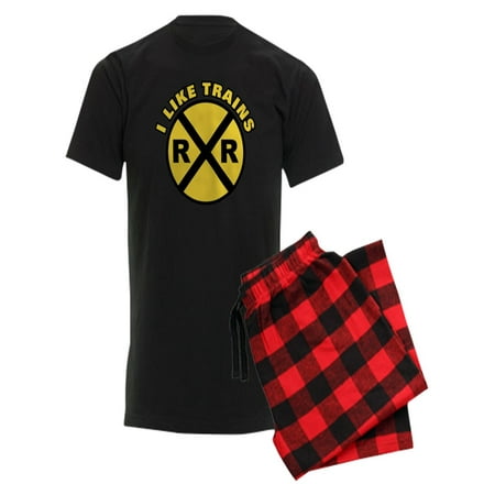 

CafePress - I Like Trains - Men s Dark Pajamas