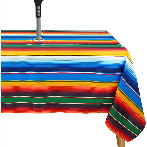 Vechimbev Waterproof 60 x 84 Striped Polyester Tablecloth