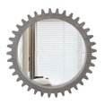 thumbnail image 2 of Hassch Round Wall Mirror 26 Inch, Bathroom Mirrors for Over Sink, Rustic Decorative Circle Mirror for Bathroom, Entryway, Bedroom, Wood Frame, Gear Shape, Dark Brown, 2 of 8