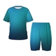 thumbnail image 1 of Balery Blue to turquoise Conjunto de Pijama Infantil de Manga Corta con Estampado – Ropa de Dormir de Algodón Suave-3X-Large, 1 of 6