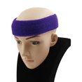 thumbnail image 1 of Purple Cotton Sports Headband Exercise Sweatband Elastic Stretch Head Protector, 1 of 3