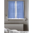 thumbnail image 5 of Navy Blue Stripe Curtains 54 Inch Length,Sheer Curtains for Bedroom Living Room Window Modern White Vertical Striped Geometric Rod Pocket Drapes Kitchen Curtains Small Half Window 52"x54" 2 Panels, 5 of 6