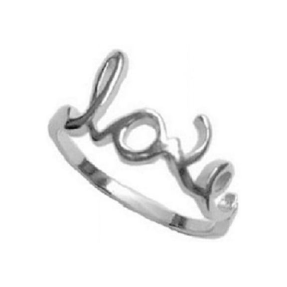 Love Signature Script Ring Sterling Silver Size 10