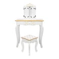 thumbnail image 5 of SESSLIFE Kids Vanity Table and Chair, Children Vanity Set with Mirror, Makeup Dressing Table with a Drawer，Play Vanity Set for Girls, Yellow Dots and White, 5 of 10