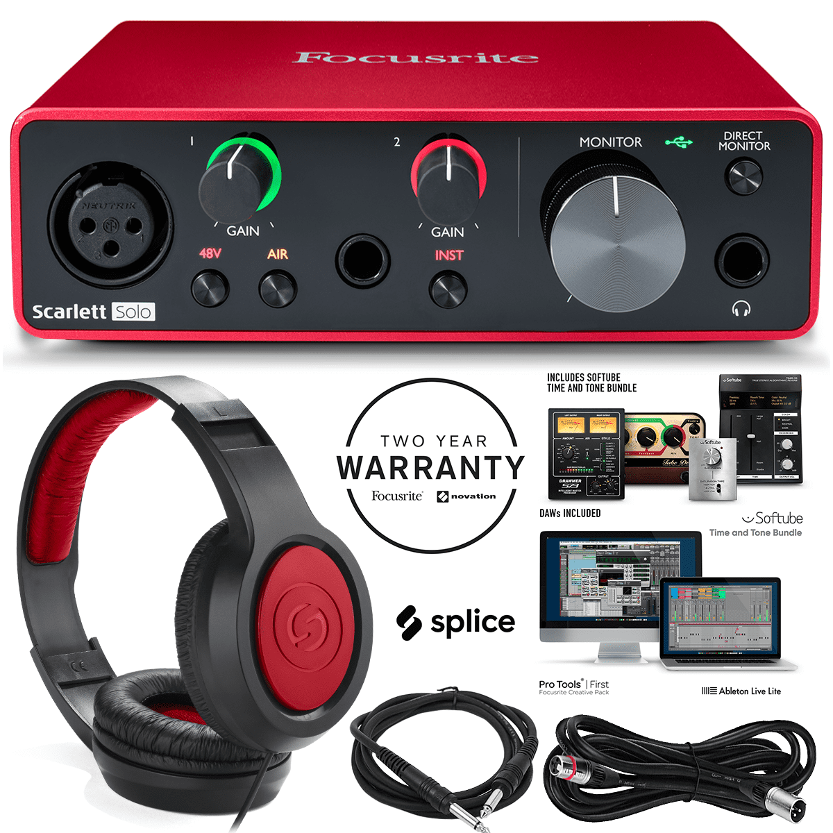 Focusrite Scarlett Solo USB Audio Interface (3rd Generation) + Samson