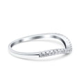 thumbnail image 2 of Contour Curved Half Eternity Band Ring Round CZ 925 Sterling Silver Size 9, 2 of 6