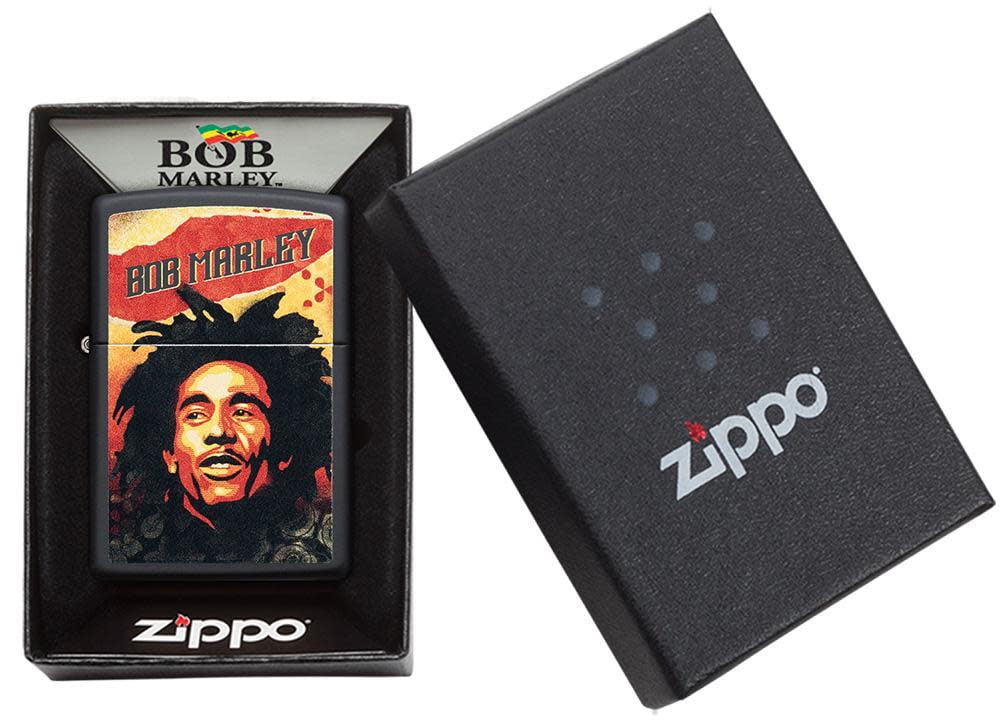Zippo Bob Marley Illustration Black Matte Pocket Lighter
