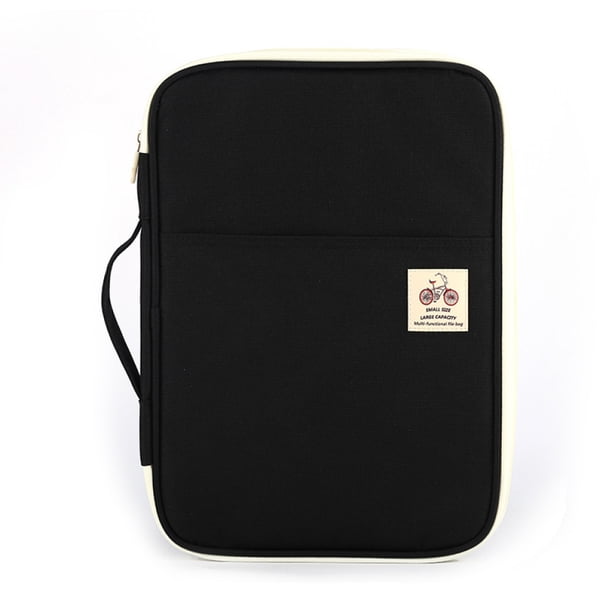 Carpeta de lona para escritura, organizador de tabletas, carpeta de archivos portátil con cremallera, bolsa para documentos para dispositivos pequeños, teléfono móvil, tableta, iPad, papel,