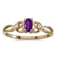 thumbnail image 1 of 10k Yellow Gold Oval Amethyst And Diamond Ring, 1 of 1