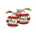 thumbnail image 1 of Hand Painted "Naughty & Nice " Hanging Christmas Tree Ornament, 1 of 3