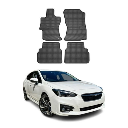 OMAC Floor Mats Liner for Subaru Impreza 2017-2023 Black Rubber All-Weather 4Pcs