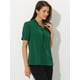 thumbnail image 4 of Blusas de gasa Allegra K con cuello en V casual de manga corta para mujer con corbata Verde Oscuro XS, 4 of 5