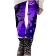 thumbnail image 2 of YOIAVAIOY Yoga Pants for Women High Waisted Halloween Leggings Pumkin Ghost Graphic Print Workout Running Athletic Tights Buttery Soft Milk Silk Legging Mint Purple M, 2 of 7